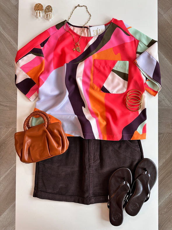 Chocolate Corduroy Skirt