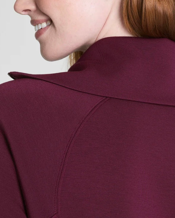 Spanx Plum Berry Half Zip