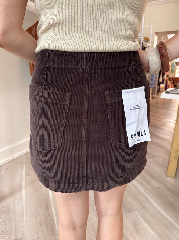 Chocolate Corduroy Skirt