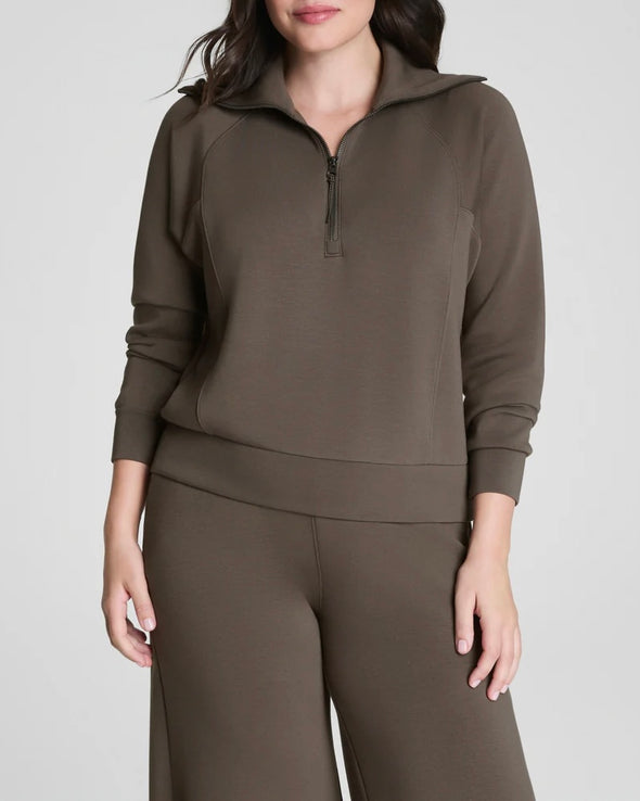 Spanx Half Zip in Mineral