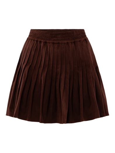 Pleated Suede Skirt