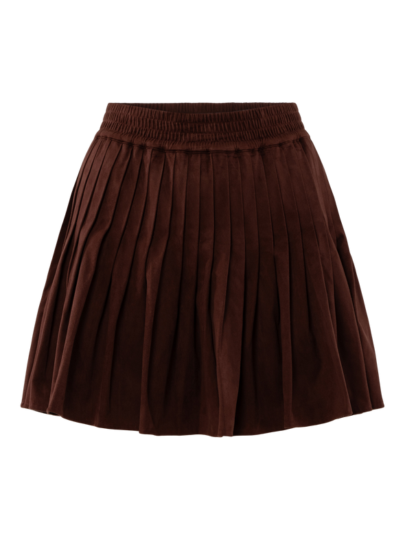 Pleated Suede Skirt