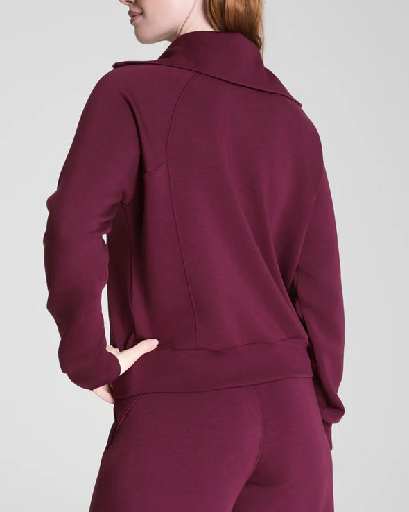 Spanx Plum Berry Half Zip