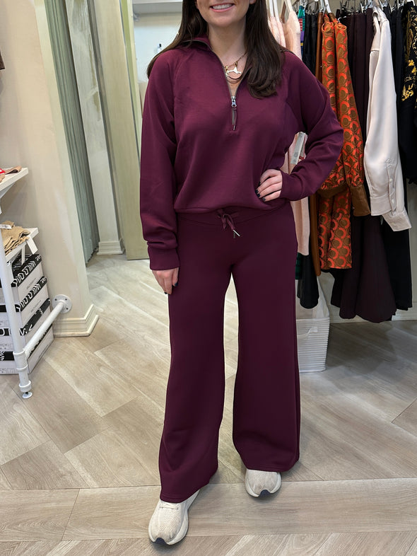 Spanx Plum Berry Half Zip