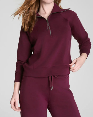 Spanx Plum Berry Half Zip