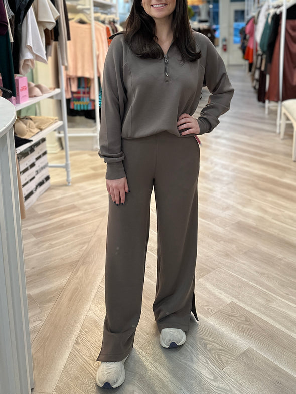 Spanx Half Zip in Mineral