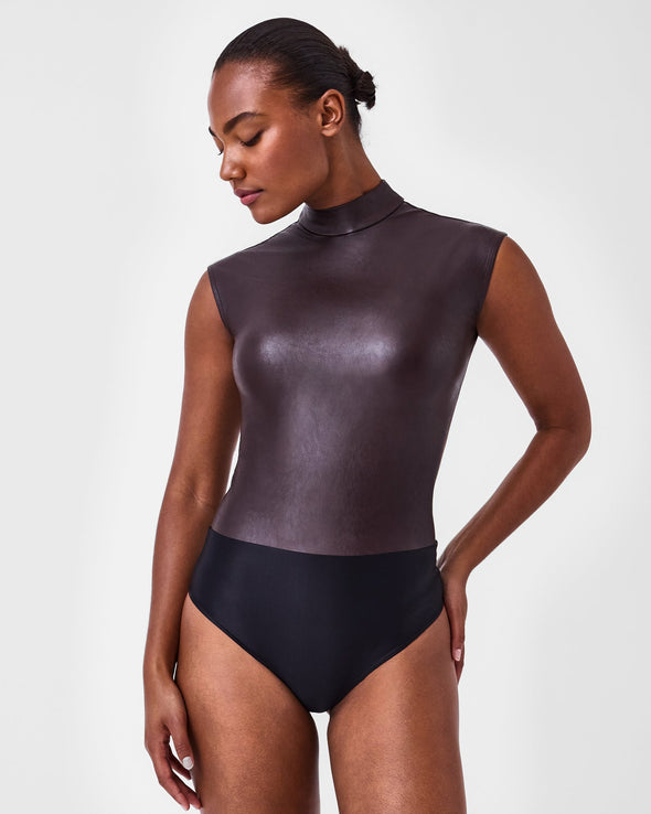 Spanx Leather Bodysuit - chocolate
