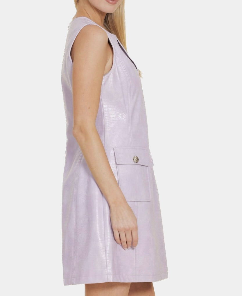 Lilac Leather Dress Small