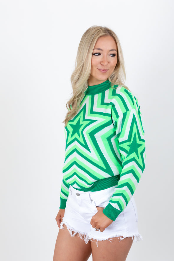 Green Stars Sweater