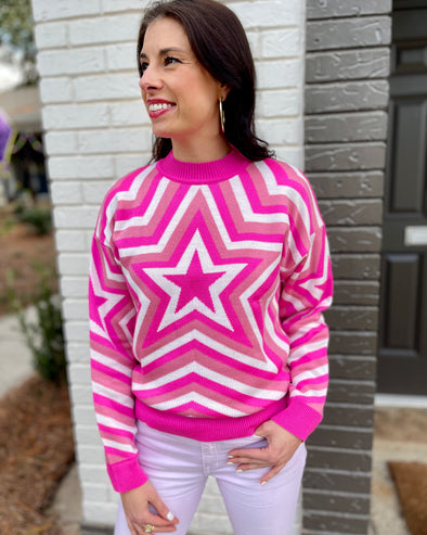 Pink Stars Sweater